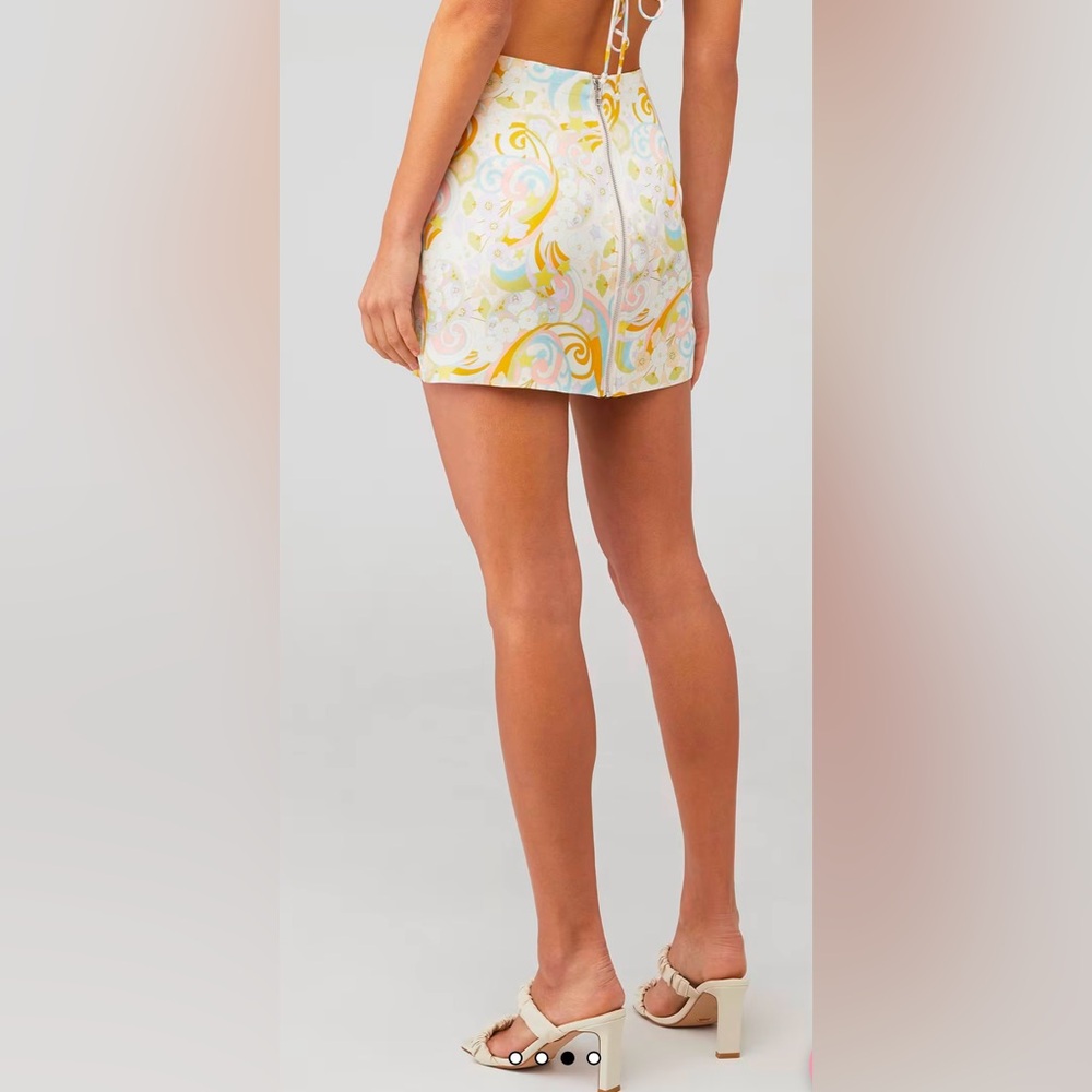 Revolve X FOR LOVE & LEMONS AIKO MINI SKIRT HIGH WAIST Size Small NWT - Picture 4 of 14